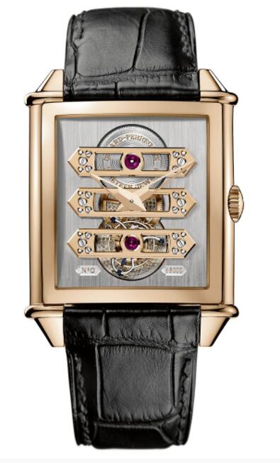 Replica Girard Perregaux Vintage 1945 Tourbillon with Three Gold Bridges 99880-52-00A-BA6A watch